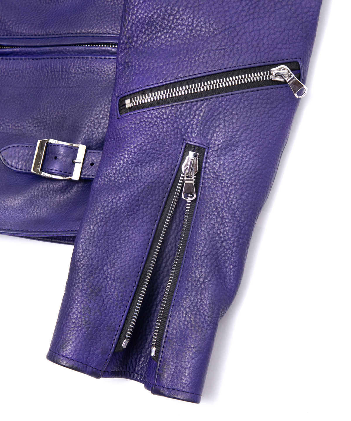 フルベジタブルタンニン鞣し イタリアン シュリンク ダブルショルダー Burning Dyed（燃焼製品染め）LIST ダブルライダースジャケット- CATHEDRAL