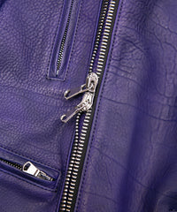 フルベジタブルタンニン鞣し イタリアン シュリンク ダブルショルダー Burning Dyed（燃焼製品染め）LIST ダブルライダースジャケット- CATHEDRAL