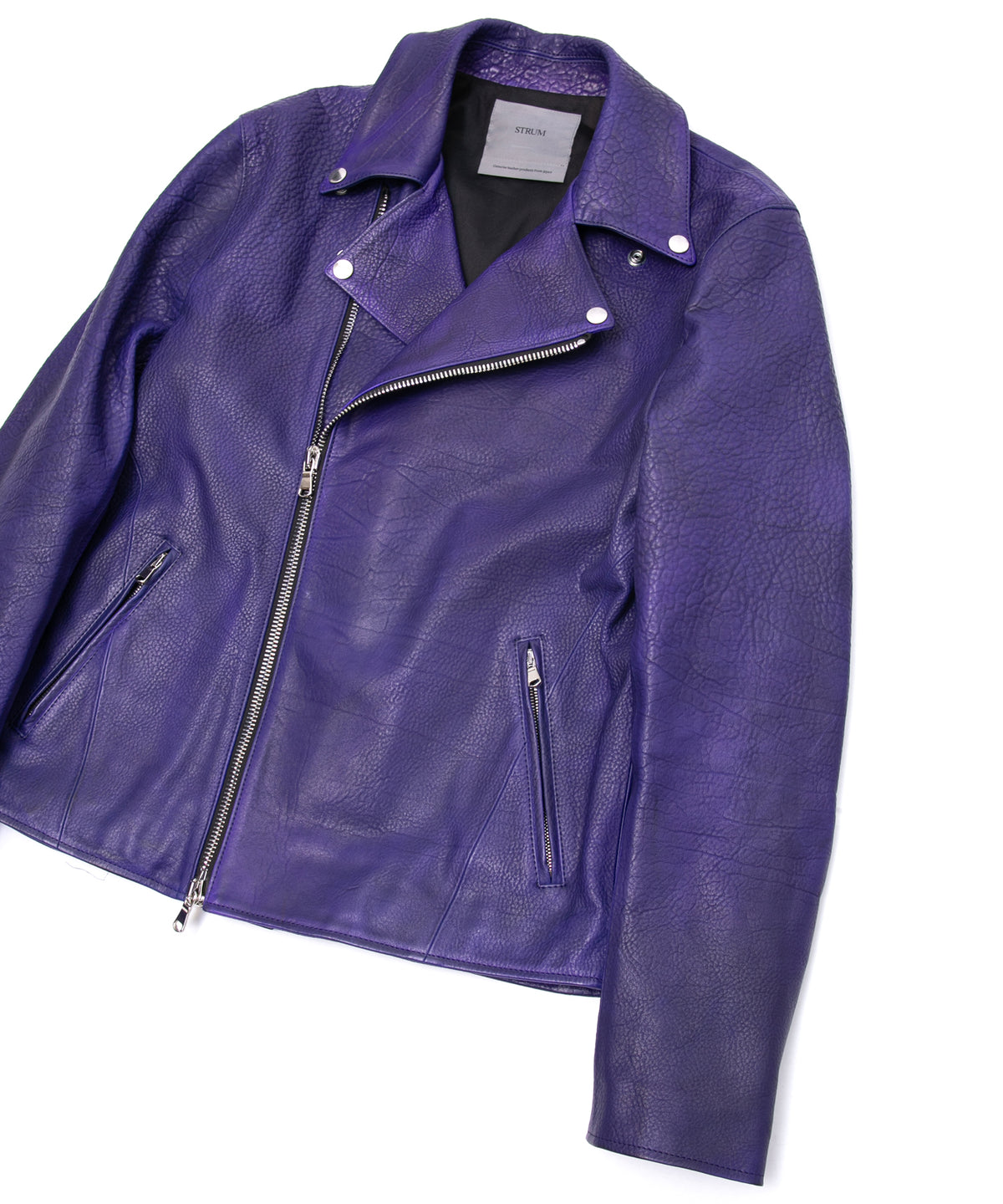 フルベジタブルタンニン鞣し イタリアン シュリンク ダブルショルダー Burning Dyed（燃焼製品染め）TRIGGER ダブルライダースジャケット- CATHEDRAL