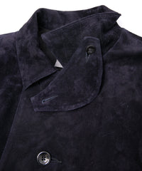 ジャパン カーフスエード ROY バイカーロングコート - DARK PURPLE
