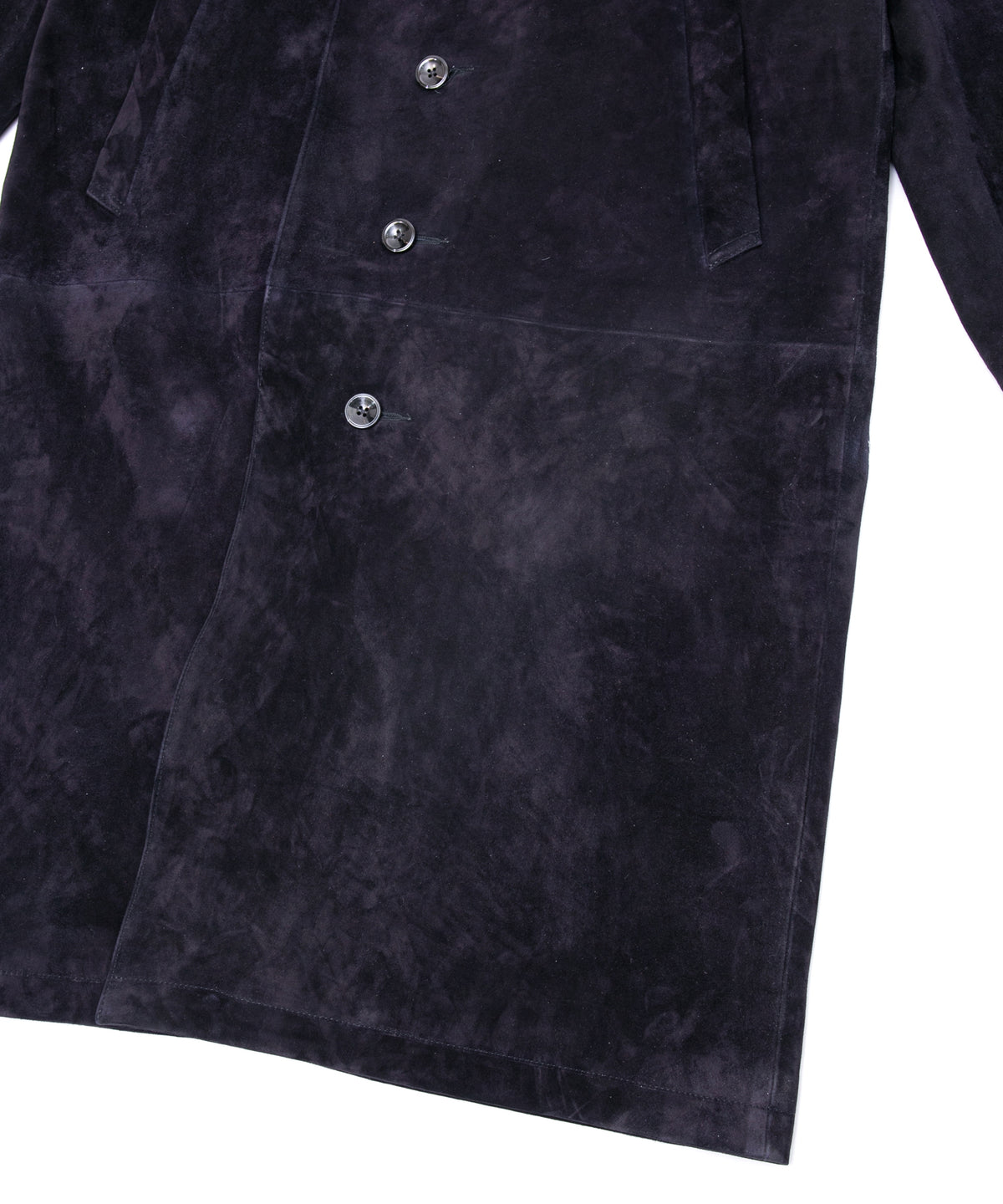 ジャパン カーフスエード ROY バイカーロングコート - DARK PURPLE