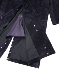 ジャパン カーフスエード ROY バイカーロングコート - DARK PURPLE
