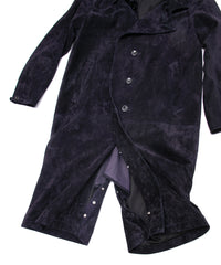 ジャパン カーフスエード ROY バイカーロングコート - DARK PURPLE