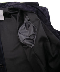 ジャパン カーフスエード ROY バイカーロングコート - DARK PURPLE