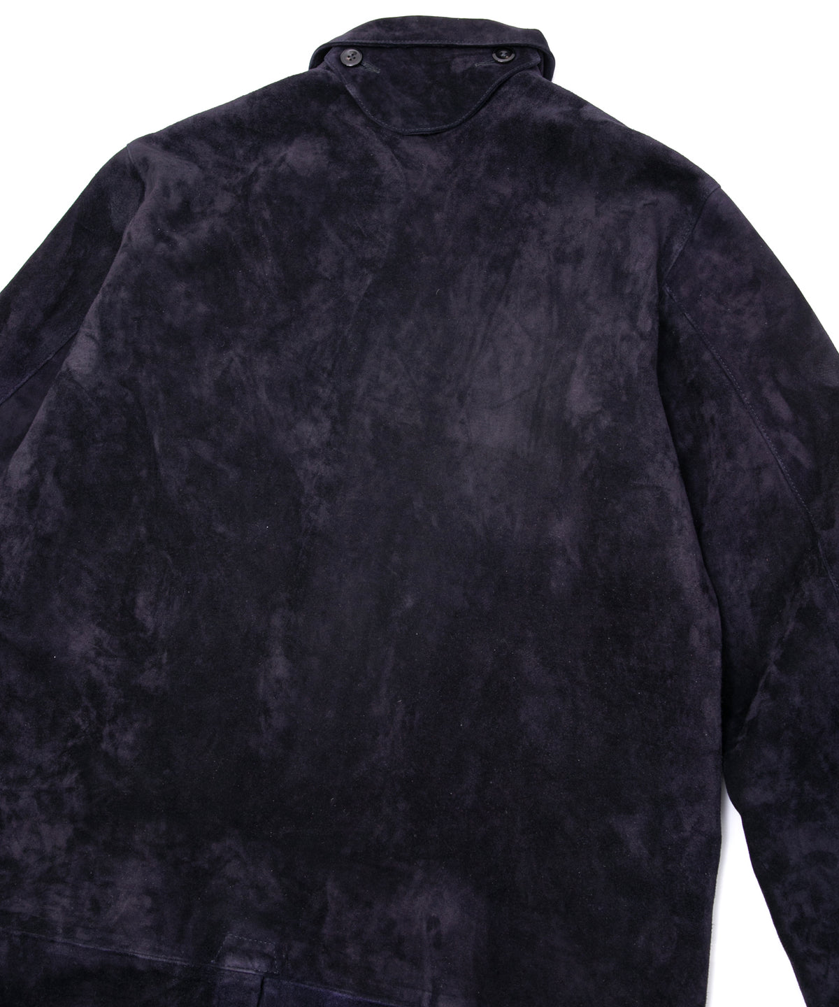 ジャパン カーフスエード ROY バイカーロングコート - DARK PURPLE