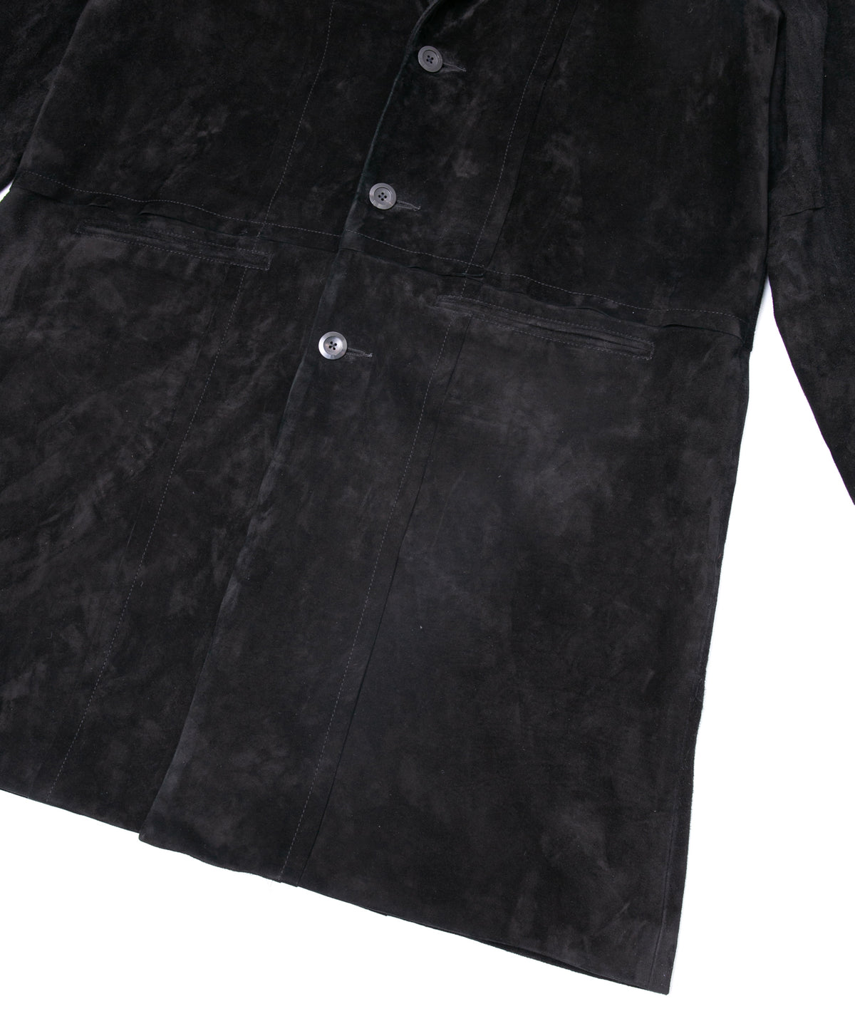 ジャパン カーフスエード RUTH チェスター ロングコート - BLACK