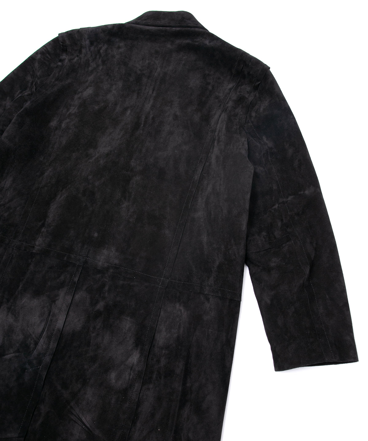 ジャパン カーフスエード RUTH チェスター ロングコート - BLACK