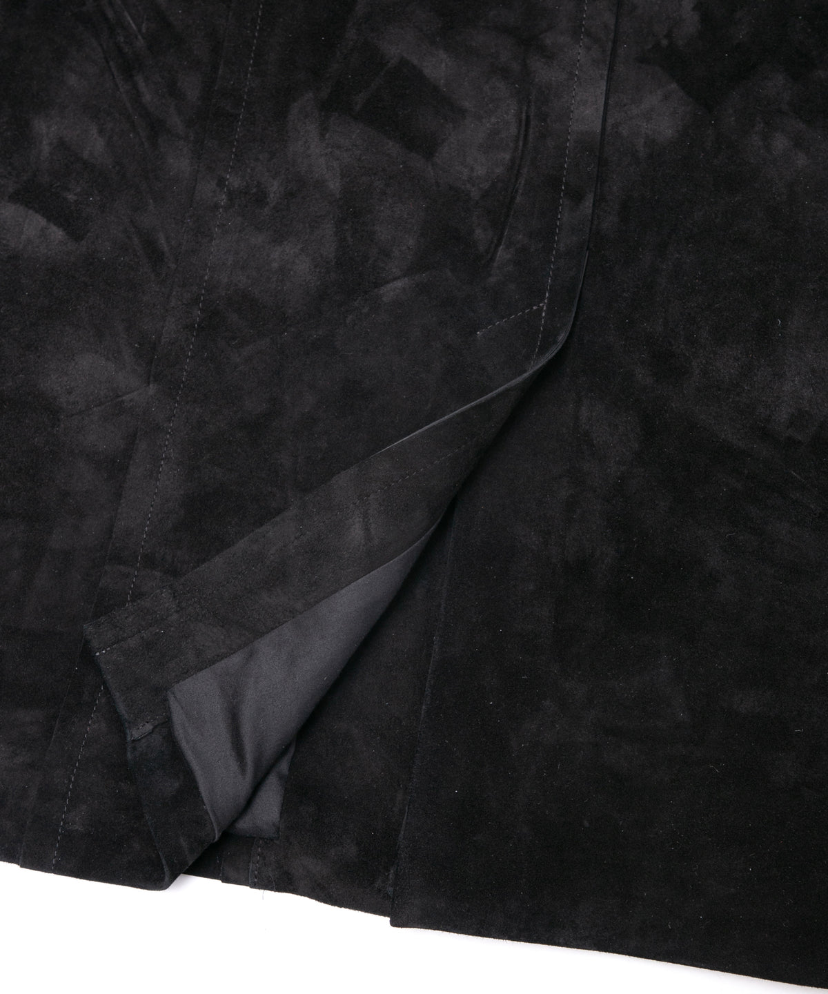 ジャパン カーフスエード RUTH チェスター ロングコート - BLACK