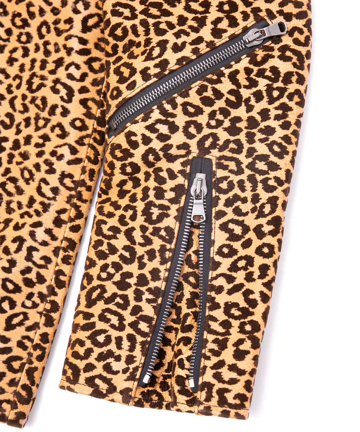 Leopard Flock Printed Pig Suede B.STAR Coach Jacket - BROWN LEOPARD