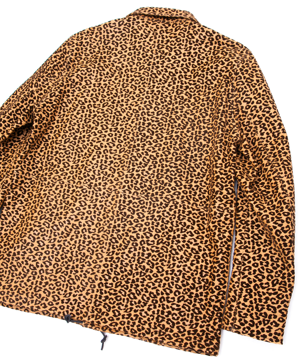 Leopard Flock Printed Pig Suede B.STAR Coach Jacket - BROWN LEOPARD