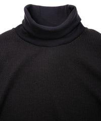 Acrylic Wool Knit Turtleneck Cut&Sew - DARK GRAY