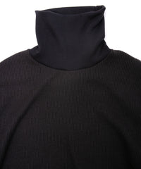 Acrylic Wool Knit Turtleneck Cut&Sew - DARK GRAY