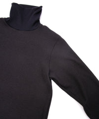 Acrylic Wool Knit Turtleneck Cut&Sew - DARK GRAY
