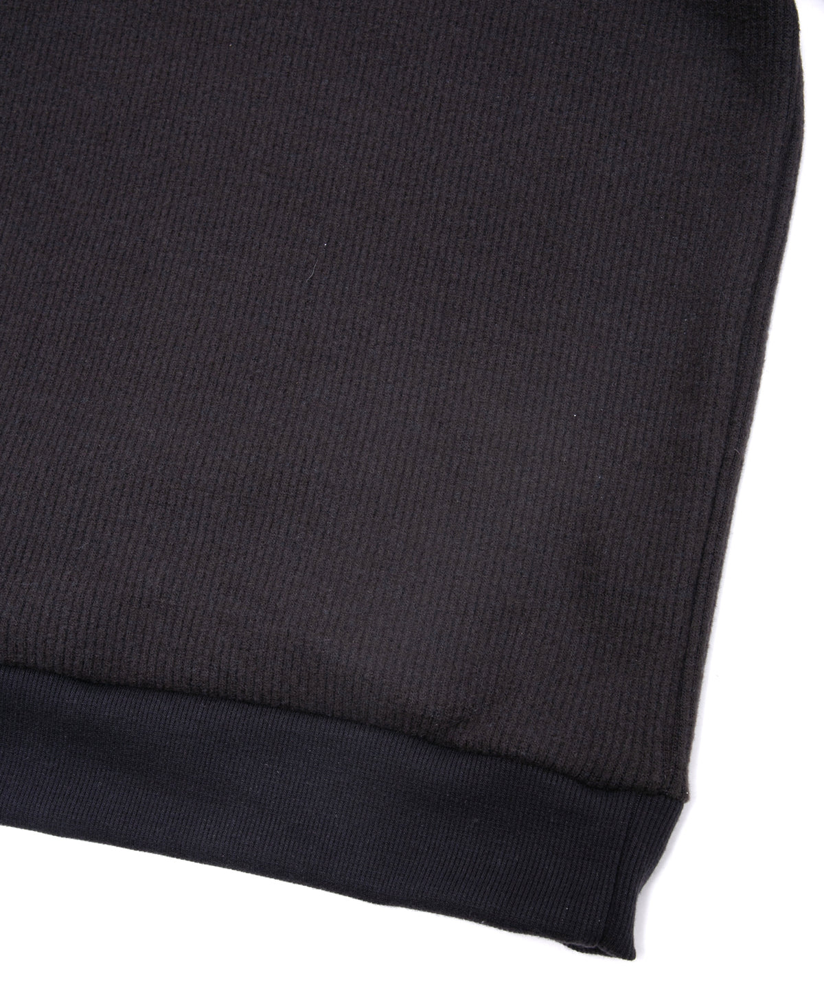 Acrylic Wool Knit Turtleneck Cut&Sew - DARK GRAY
