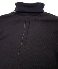 Acrylic Wool Knit Turtleneck Cut&Sew - DARK GRAY