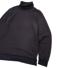 Acrylic Wool Knit Turtleneck Cut&Sew - DARK GRAY