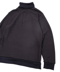 Acrylic Wool Knit Turtleneck Cut&Sew - DARK GRAY