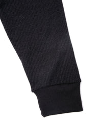 Acrylic Wool Knit Turtleneck Cut&Sew - BLACK