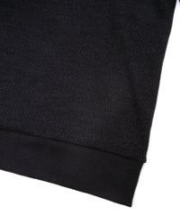 Acrylic Wool Knit Turtleneck Cut&Sew - BLACK