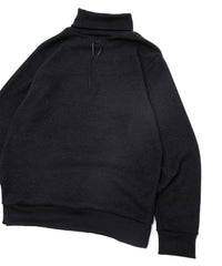 Acrylic Wool Knit Turtleneck Cut&Sew - BLACK