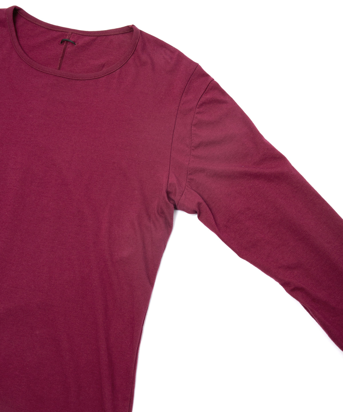 30/- ナチュラルソフト天竺 クルーネック ロングスリーブ T シャツ - WINE
