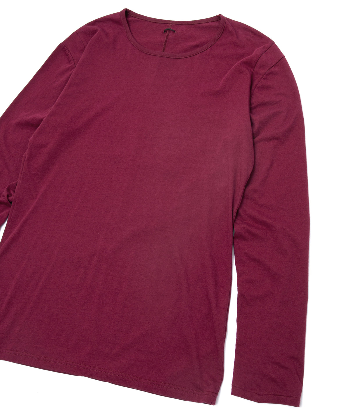 30/- ナチュラルソフト天竺 クルーネック ロングスリーブ T シャツ - WINE