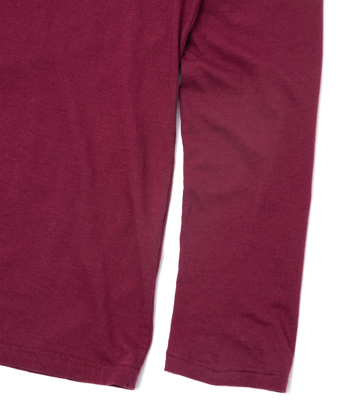 30/- ナチュラルソフト天竺 クルーネック ロングスリーブ T シャツ - WINE
