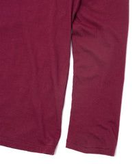 30/- ナチュラルソフト天竺 クルーネック ロングスリーブ T シャツ - WINE