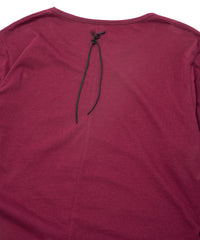 30/- ナチュラルソフト天竺 クルーネック ロングスリーブ T シャツ - WINE
