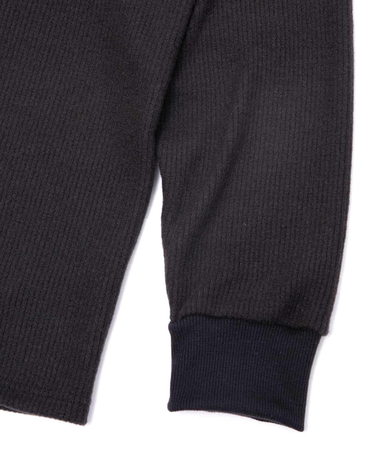 Acrylic Wool Knit Crew Neck Cut&Sew - DARK GRAY