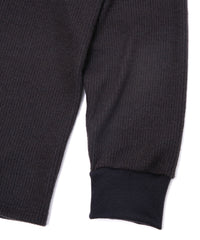 Acrylic Wool Knit Crew Neck Cut&Sew - DARK GRAY