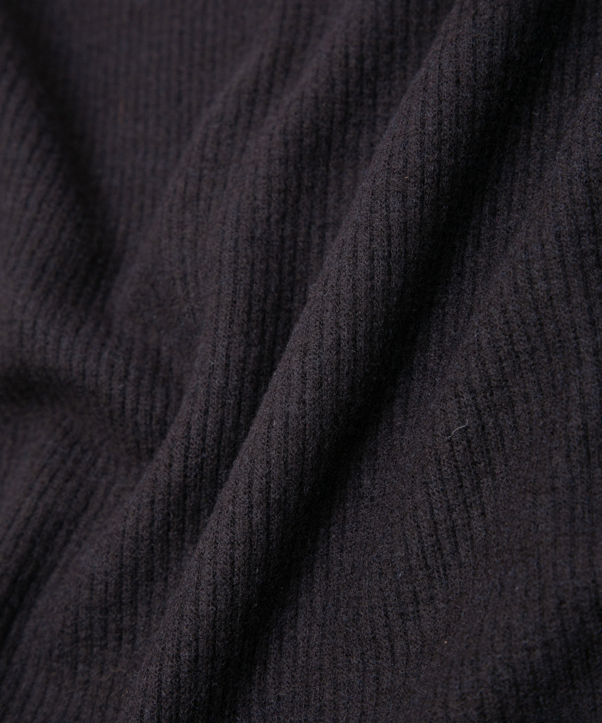 Acrylic Wool Knit Crew Neck Cut&Sew - DARK GRAY