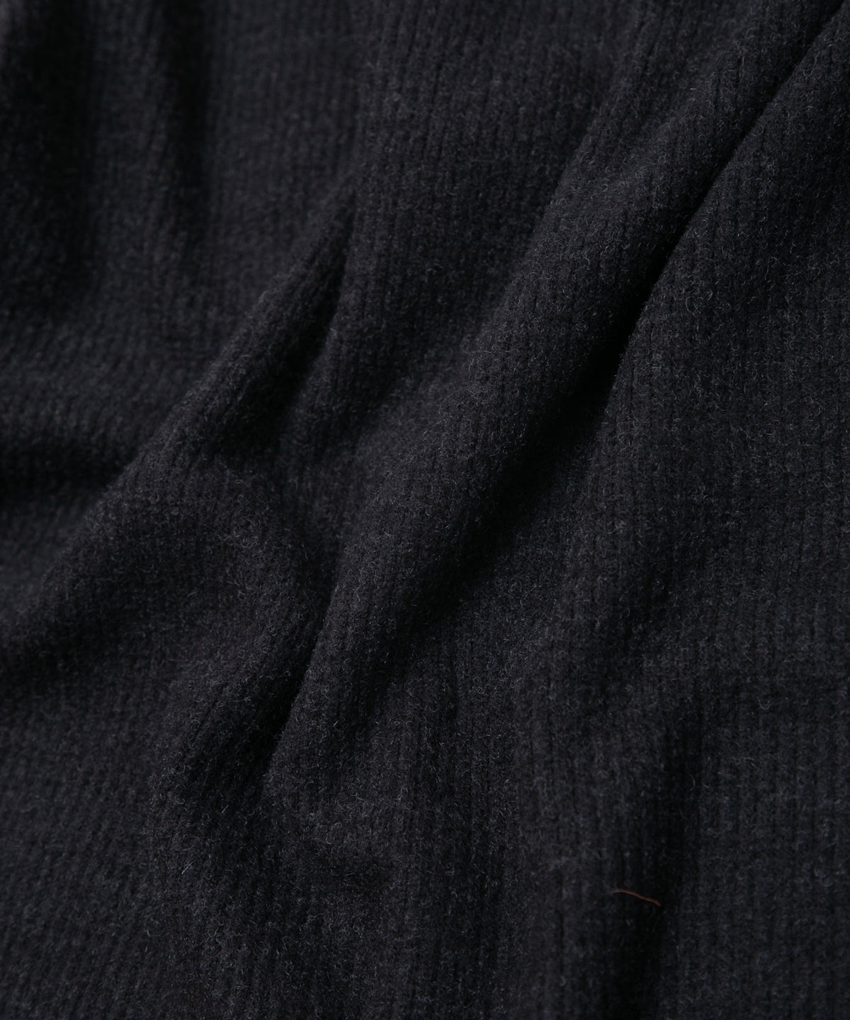 Acrylic Wool Knit Crew Neck Cut&Sew - BLACK