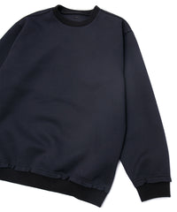 スリーレイヤー ダンボールニット クルーネック スウェット - BLACK