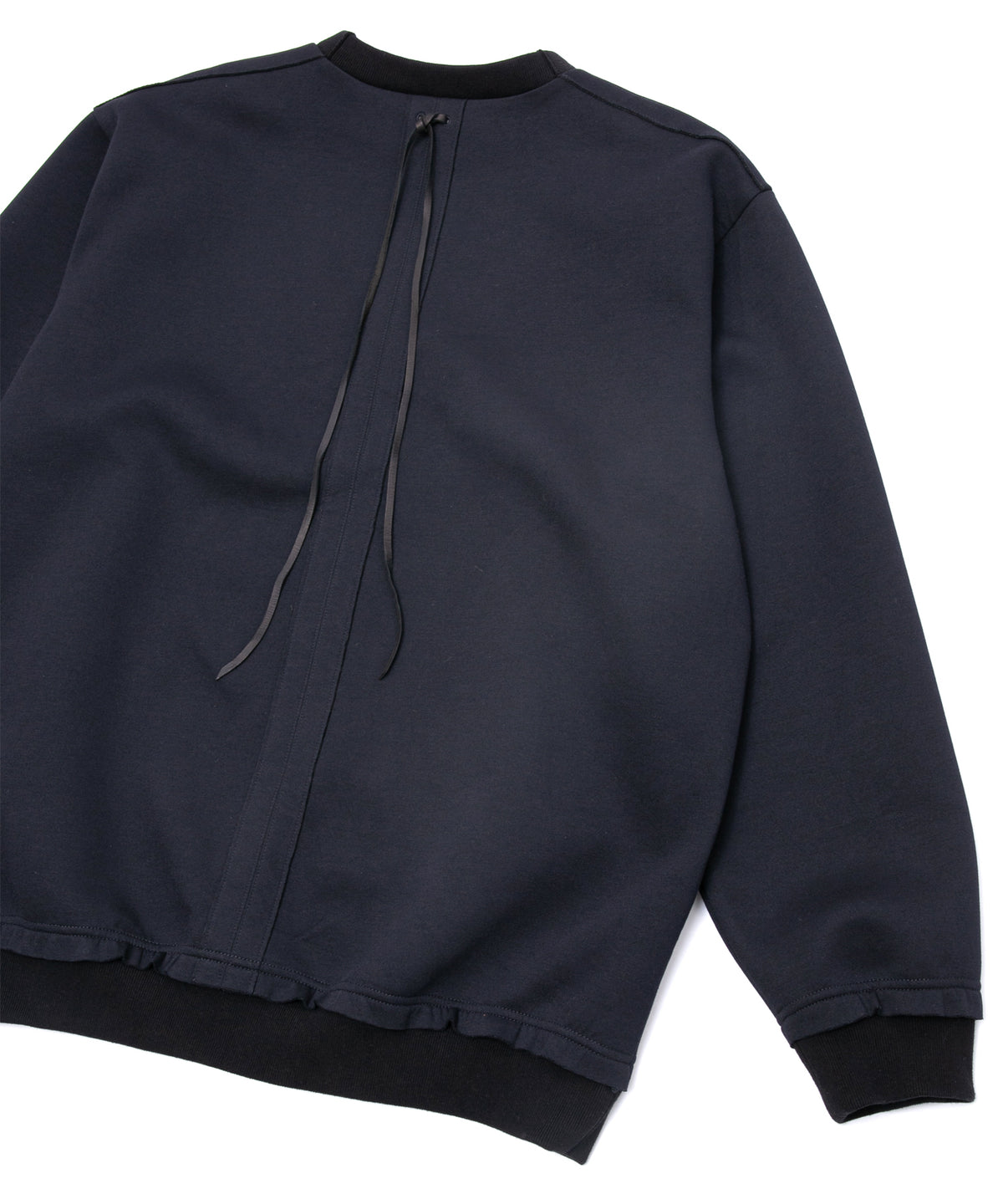 スリーレイヤー ダンボールニット クルーネック スウェット - BLACK