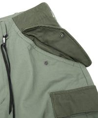 コットン ハイカウント チノクロス カーゴパンツ - OLIVE