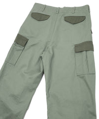 コットン ハイカウント チノクロス カーゴパンツ - OLIVE