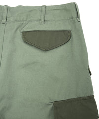 コットン ハイカウント チノクロス カーゴパンツ - OLIVE