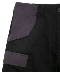 コットン ハイカウント チノクロス カーゴパンツ - BLACK