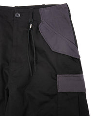 コットン ハイカウント チノクロス カーゴパンツ - BLACK
