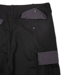コットン ハイカウント チノクロス カーゴパンツ - BLACK