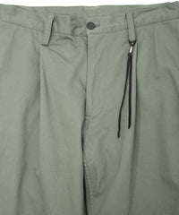 コットン ハイカウント チノクロス ワイドテーパードパンツ - OLIVE