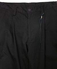 コットン ハイカウント チノクロス ワイドテーパードパンツ - BLACK