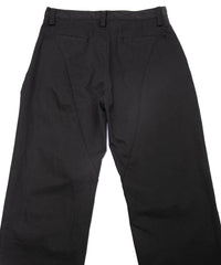 コットン ハイカウント チノクロス ワイドテーパードパンツ - BLACK