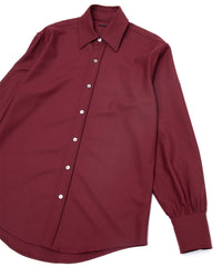 ウォッシャブル ウールレーヨンポリ ツイル ドレスシャツ - BURGUNDY
