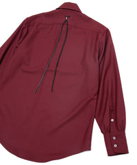 ウォッシャブル ウールレーヨンポリ ツイル ドレスシャツ - BURGUNDY