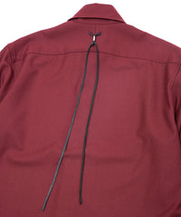 ウォッシャブル ウールレーヨンポリ ツイル ドレスシャツ - BURGUNDY