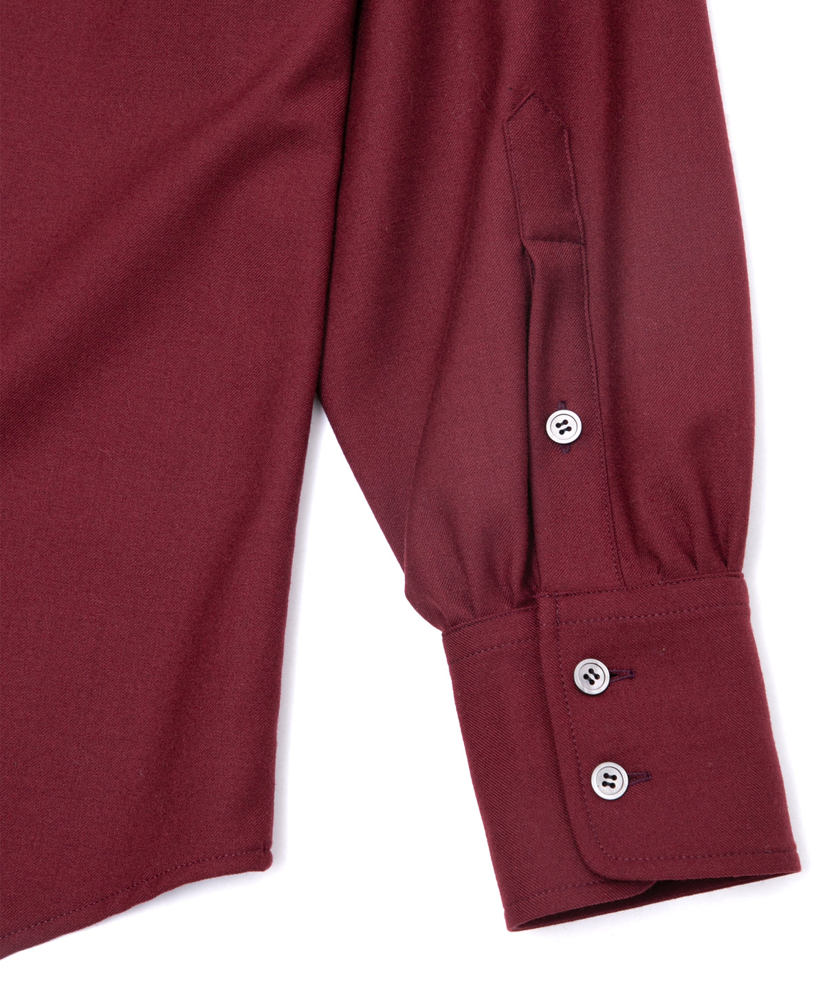 ウォッシャブル ウールレーヨンポリ ツイル ドレスシャツ - BURGUNDY