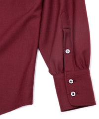 ウォッシャブル ウールレーヨンポリ ツイル ドレスシャツ - BURGUNDY