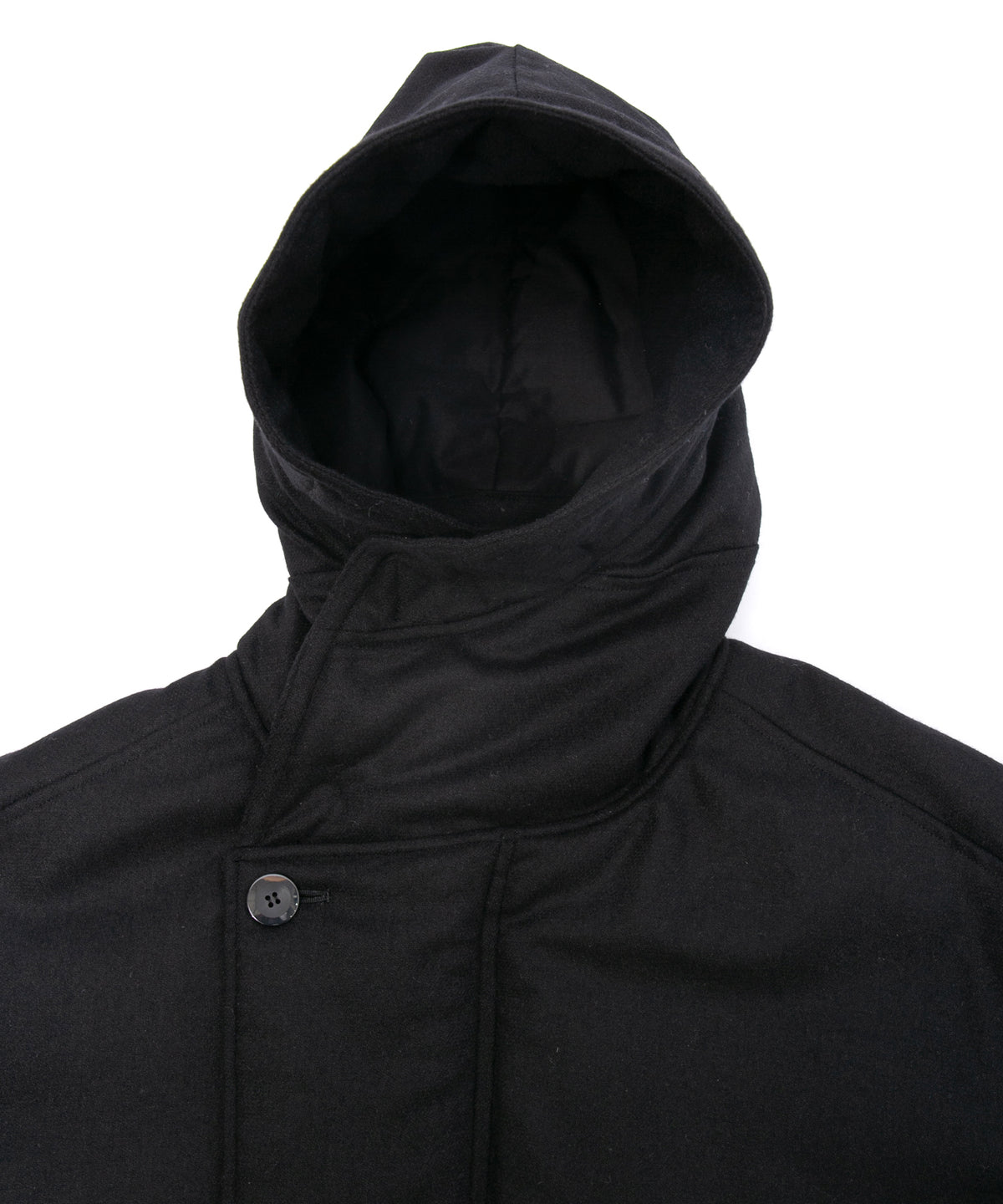 カシミア混 ストレッチ リサイクルウール ツイル 高機能中綿フライトジャケット - BLACK